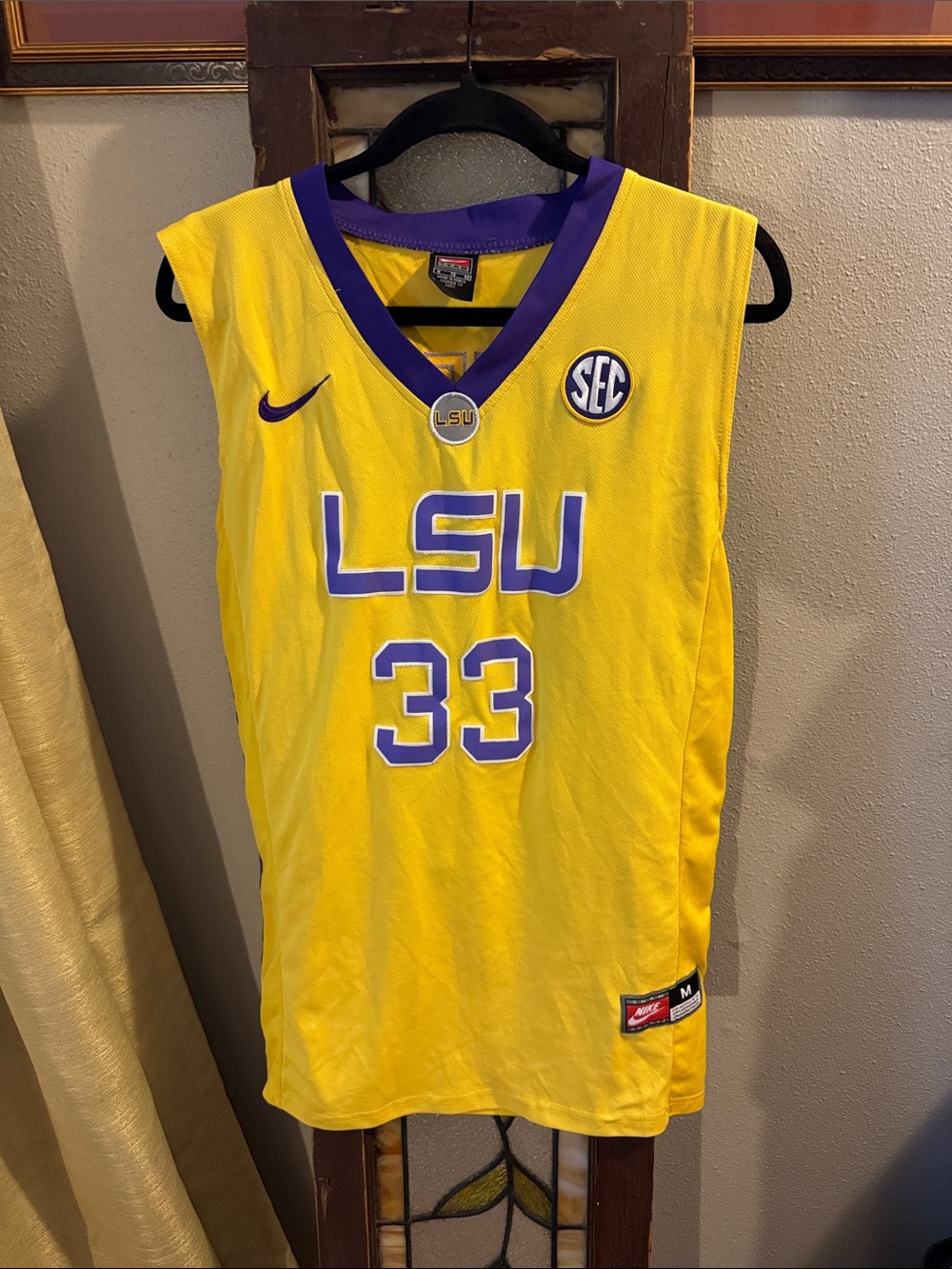 Nike LSU Yellow and Purple O’Neal Basketball Jersey #33